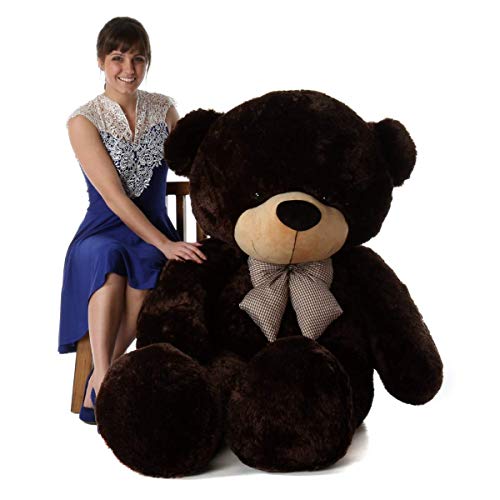 Image of Giant Plush Teddy Bear - Soft, Cuddly Plush Toy for Valentine's Day, Birthdays, Anniversaries for Kids, Girls, 72 Inch Stuffed Animal Toy - Soft Chocolate Brown Bear 183cm