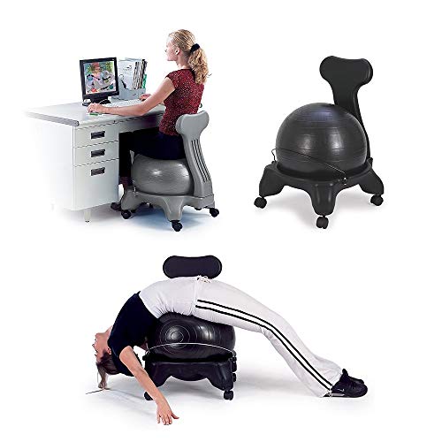 Yuewo Yoga Ball Chair Balance Ball Chair Exercise Stability Ball Premium Ergonomic Chair Home Office Fitness Seat Office Chair Stool Chair Desk With Air Pump Red #TOP5