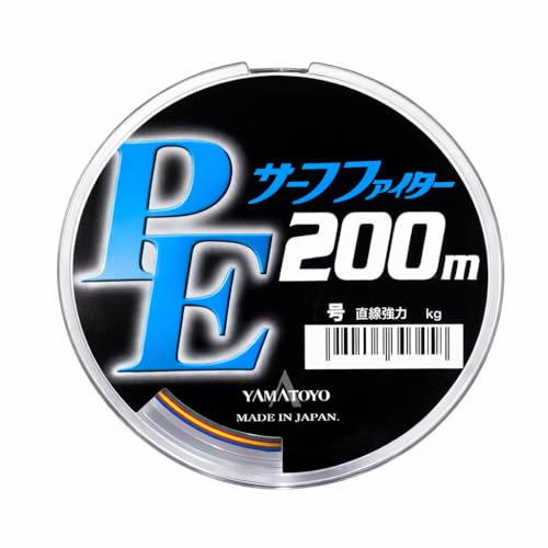 ヤマトヨテグス(YAMATOYO) 超遠投 スーパーPEライン4本撚 PEサーフファイター (SURF FIGHTER) 200m 4色カラード (マーキングなし) 0.8号 (直線強力 5kg) 2枚目