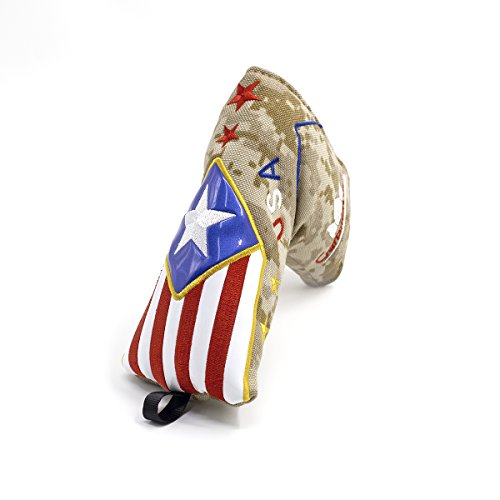 Craftsman Golf Camouflage USA American Flag Blade Putter Cover for Ping Odyssey Taylormade Magnetic Closure