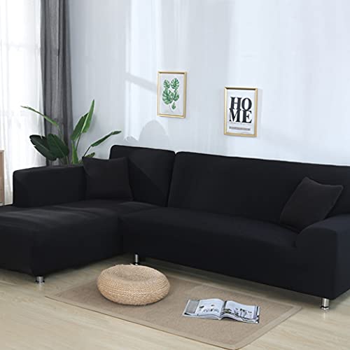 VEAI Sofa Überzug L Form Eck Sofabezug Sofahusse Stretch 1/2/3/4 Sitzer Couchbezug Ecksofa Überzug(L-förmiges Ecksofa Sofa überzug sollte Zwei kaufen) (Color : B, Size : 2-Sitzer (145-185 cm)) Cover