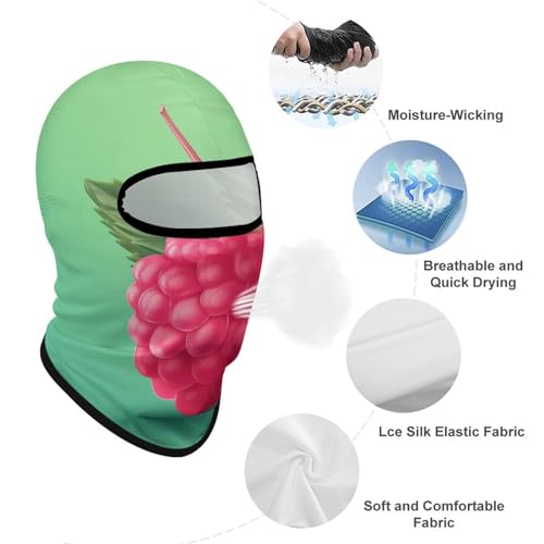 Máscara facial de pasamontaña roja para hombre y mujer, protección solar, transpirable, cubre todo el cráneo para senderismo, ciclismo, correr, conducir miniatura 3