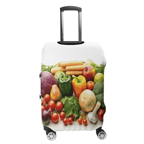 Fresh Vegetables And Fruits Luggage Cover, Washable Elastic Suitcase Cover Protector Fit 18-32 Inch Luggage4