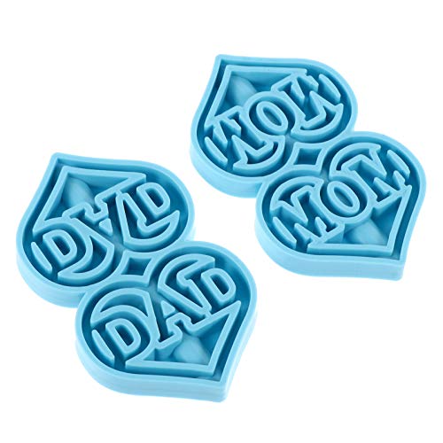 EXCEART 2Pcs Amo O Pai A Mãe Palha Palha Topper Molde de Resina Epóxi DIY Molde de Silicone Molde de