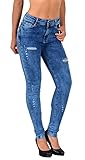 Design: Damen High Waist Jeans Skinny, 5-Pocket Style, 1-Knopf Verschluss, in verschiedenen Farben und Waschungen.