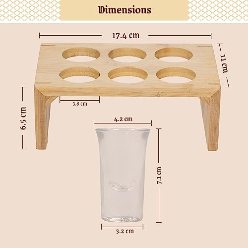 Excalibur Brothers Shot Glass Sets (Set Of 6) - Bamboo Shot Glass Holder With 1 Oz Glasses, And Cool Shot Glasses Set For Father, Grandfather, Boyfriend thumb #5