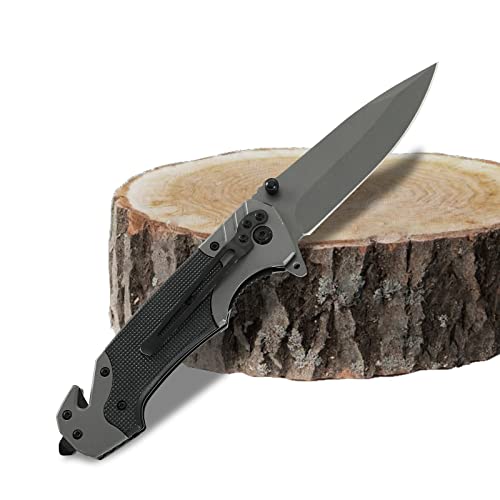 TOPOINT Folding Pocket Knives, EDC with Seatbelt Cutter,Glass Breaker, Bottle Opener, Multi-Function Emergency Tool for Men Women (Sliver) - Thumbnail 7