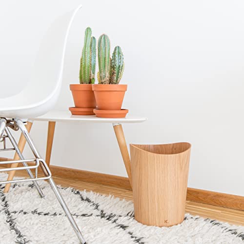 Kazai. Real Wood Waste Paper Bin Börje | Wooden Paper Basket For Office, Kids' Room, Bedroom And More | 9 Liters | Oak #TOP6