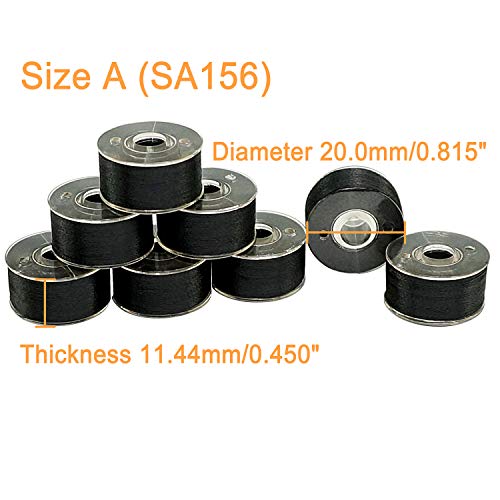 Image of New brothread 25pcs Size A SA156 Prewound Bobbin Thread -Black | 70D /2(60 Weight), Polyester Thread Sewing Thread, Plastic Sided, Used for Embroidery and Sewing Machine