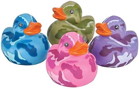 Rhode Island Novelty 2 Inch Camouflage Rubber Duckies, One Dozen Assorted