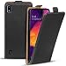 Produktbild Conie Flip Cover Hülle für Samsung Galaxy A10, PU Ledertasche in Schwarz klappbare Handyhülle innen weich gefüttert, Galaxy A10 Hülle Schwarz
