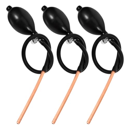 DECOMELODY 3個 手動砂糖吹きポンプ 耐久性のあるゴムと銅管製 延長銅管エアバッグ採用 初心者向け糖芸吹糖ツール 創作スイーツ装飾用