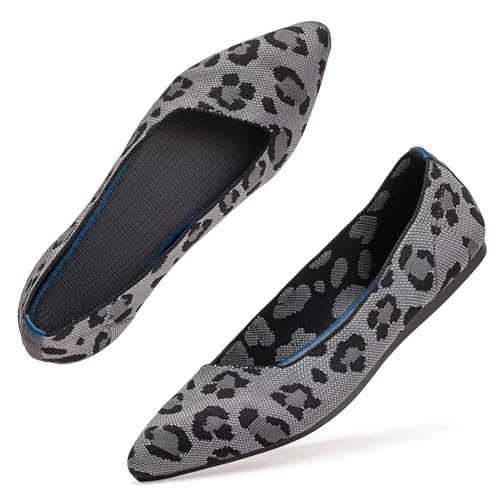 Image of Frank Mully Womens Pointed Toe Flats Knit Dress Shoes Comfort Women Shoes Softable