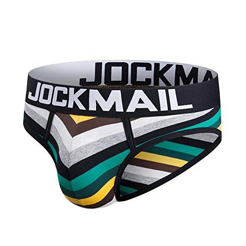 JOCKMAIL 3PCS/Pack Men Briefs Underwear Cotton Mens Rainbow Stripe Underwear Briefs Comfortable Underpants3
