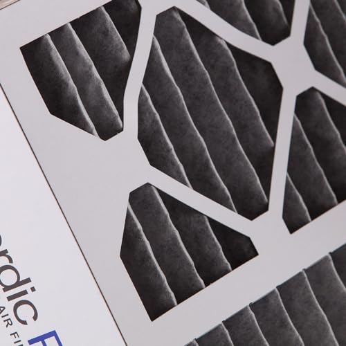 Image of Nordic Pure 16x25x5 Pleated MERV 8 Plus Carbon Air Filters 4 Pack | Actual Size: 15 3 /4 x 24 3 /4 x 4 3 /8 Honeywell Replacement Made in USA, Standard HVAC & Furnace Filtration