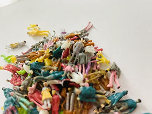 Xafissy 100PCS HO Scale Models People Set, Tiny DIY Resin Painted Mixed Seated and Standing Figures for Miniature Scenes