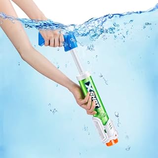 XSHOT Water Warfare Small Tube Soaker (4 Pack) by ZURU Super Soaking Pump Action, Pool Party Pack, Fills up to 380ml, Shoots up to 8 Meters, for Boys, Girls, Children