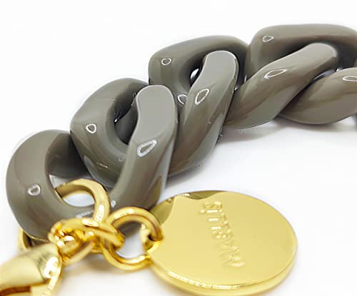 Maellis Chunky Chain Beads Choker Necklace - Acrylic And Metallic Beads With 18K Gold Plated Chain - Statement Jewelry For Women #TOP6