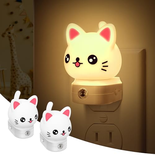 DORESshop Cat Night Lights Plug Into Wall [2 Pack],Cute Kids Night Light