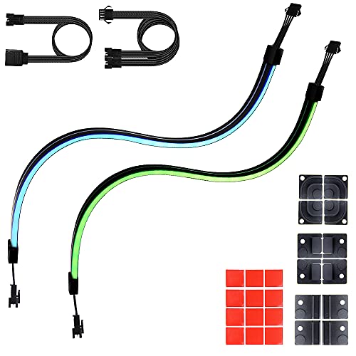 Aclorol Neon Rgb Led Strip Pc, Rgb Led Strip Lights Neon For Pc Case 12V 4Pin Headers Compatible With Asus Aura Gigabyte Fusion Msi Mystic Rgb Motherboard With 12Pcs Strong Magnetic Brackets 2Pcs 16In #TOP6