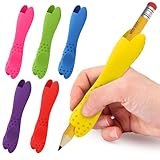 Muorruo 6er-Pack Silikon-Bleistiftgriffe für Kinder und Erwachsene, ergonomische Anti-Rutsch-Textur zum Schreiben und Zeichnen mit der Hand, Doppelkopf-Design für Rechts- und Linkshänder