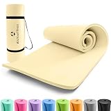#DoYourFitness x World Fitness Jivan - Esterilla de fitness (183 x 61 x 2 cm, sin ftalatos y antideslizante, ideal para yoga, pilates, fitness, al aire libre en el gimnasio y en casa), color crema