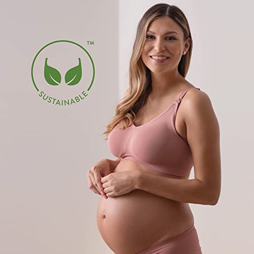 Bravado! Designs Body Silk Seamless Nursing Bra For Breastfeeding, Wireless Maternity Bra, Butterscotch Sustainable Fabric, Small #TOP2