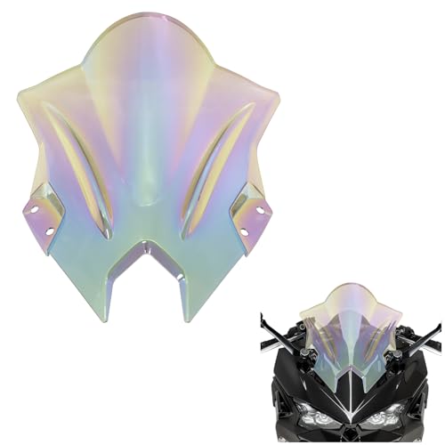 Image of Windshield for NINJA500 SE 2024 2025 2026, PSLER Windscreen Double Bubble Wind Deflector Protector Fairing for NINJA500 SE Ninja 500 2024 2025 2026 (Multicolor)