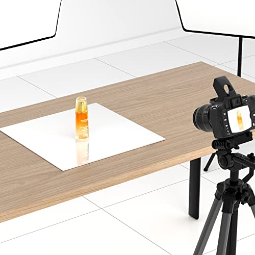 Acrylic Reflective Display Board For Professional Product Photography, Carmanon 2 Pack Background Boards For Product Table Top Props Photography Shooting White & Black 12 X 12 Inch #TOP5