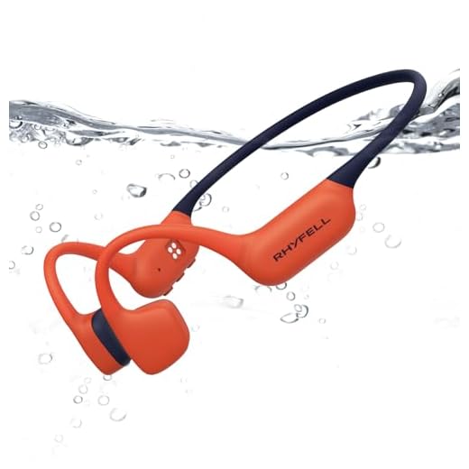 Rhyfell Bone Conduction Headphones, IP68 Waterproof Swimming Headphones with MP3 Mode 32GB Memory, Bluetooth 5.4, Open-Ear Design, Secure Fit for Running, Fitness and Cycling