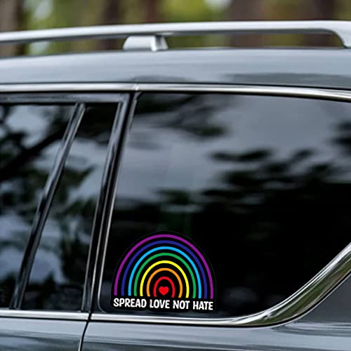 2Pcs Lgbtq Car Accessories Vinyl Reflective Bumper Stickers, Cute Rainbow Pride Decals Gifts For Lesbian Gay Bisexual Transgender Queer Ally Support, Defend Equality Diversity Automotive Decor Stuffs #TOP1