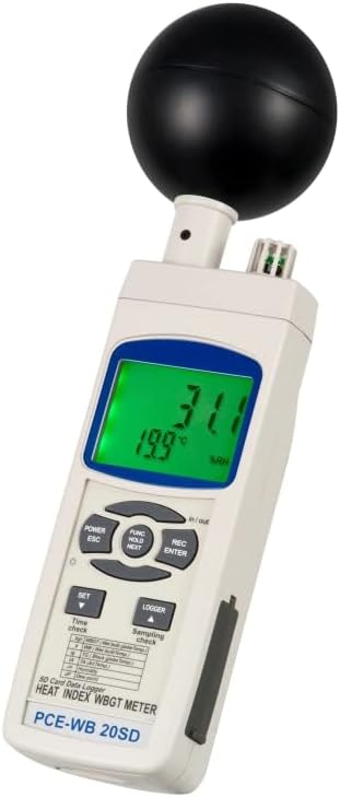 PCE Instruments PCE-WB 20SD - Multi-function Heat Index WBGT (Wet Bulb Globe Temperature) Meter