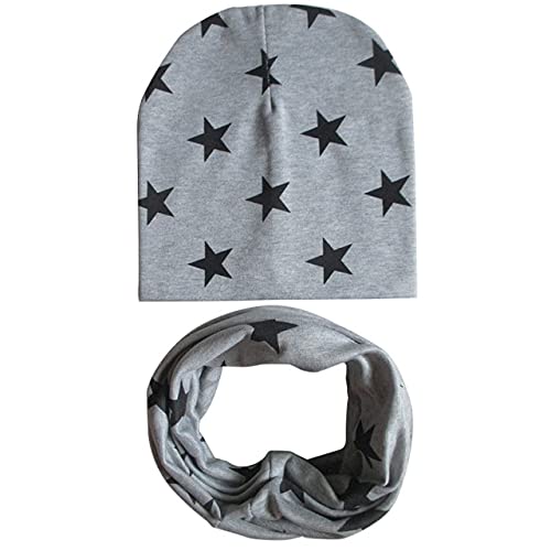 Gorro invierno bebé con bufanda algodón UKKO gris estampado camuflaje para niño