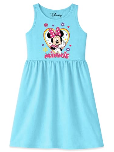 Image of Kuchipoo Disney Girls Minnie Mouse Printed Sleeveless Cotton Dress Combo | Cute Graphic Summer Casual Frock Set | Pack of 3