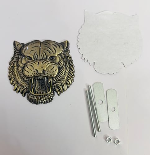 Image of Emblems for Car & Bike Metal Lo.go and Grill Me.tal Lo.go, Auto Accessories for Car Emblem 3D Badge Auto Racing Sport Sticker Grand Tourer Decal. (Big Bronze Lion Grill Logo)
