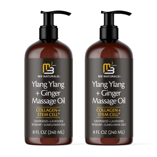 Massage Oil For Massage Therapy And Manipulation Therapy With Ylang Ylang And Ginger Infused With Collagen Stem Cell Massage Oil Therapy For Sore Muscles Massaging Joint & Muscles By M3 Naturals #TOP5