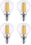 KY LEE G45 6W 100V LED フィラメント電球 E14口金 2700K暖色ウォームホワイト 白熱電球60W形相当 全配光タイプ クラシック レトロ電球 4個入
