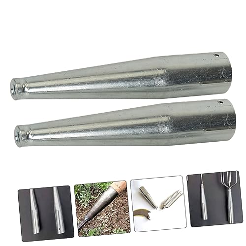 SUPVOX Adapter 2Pcs Metal Connector for Gardening Tool Handle Replacement and Extension Compatible with Hoes Rakes and Fishing Gear 5.3In Durable Metal Connector - Thumbnail 3