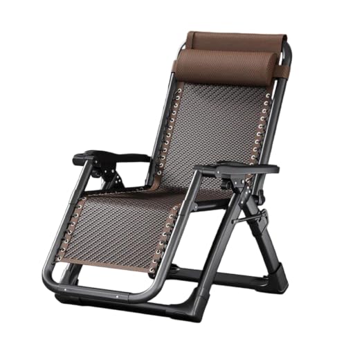 OIFJROIW Silla de Camping de Gravedad Cero de Malla de Acero Plegable con Portavasos