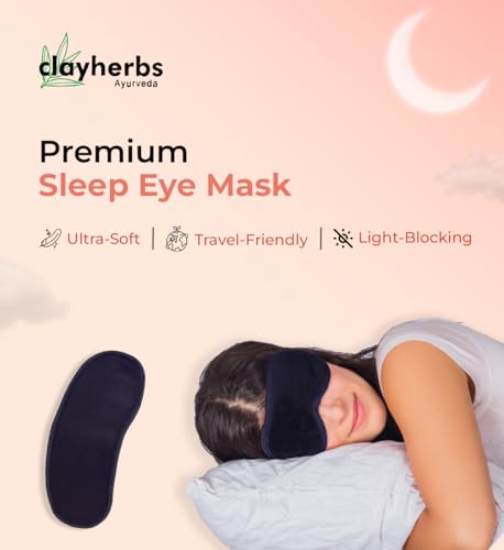 Image of Pack-2 Eye Mask | Soft & Breathable Sleep Mask for Women & Men | Light Blocking | Reusable & Comfortable Eye Cover for Travel, Yoga, Relaxation & Deep Sleep - Eco-Friendly Pouch (Black)