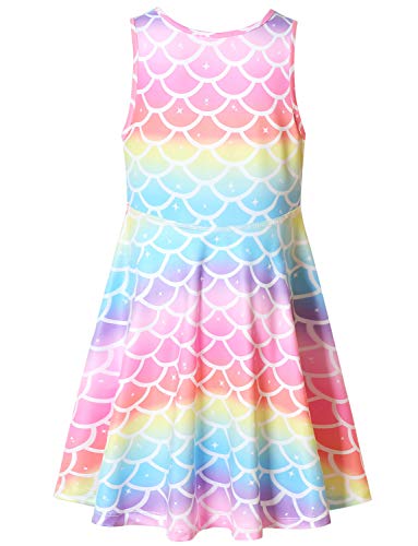 Image of Jxstar Matching Girls & Doll Flower Dresses Sleeveless Summer 18 inch Dolls Clothes