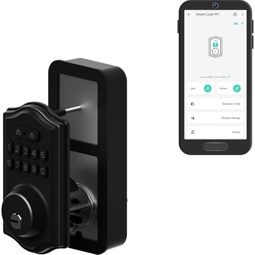 YoLink Smart Deadbolt Lock with Keypad, Black, Fob & App