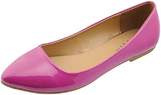 Bella Marie Womens Pointy Toe Slip On Classic Ballet Flat Flats-Shoes,6 B(M) US,Magenta