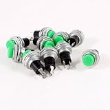 10 Pcs Momentary SPST NO Green Round Cap Push Button Switch AC 3A/125V 1.5A/250V