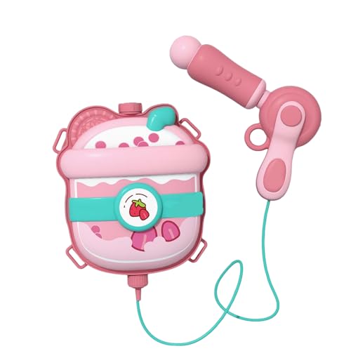 Water Gun Backpack for Kids, 2000ml Water Pistol Toys with Large Capacity Tank, Adjustable Strap Type Water Blaster for Outdoor Beach Pool Yard Activities (Pink)