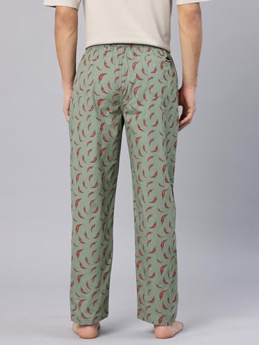 Image of Majestic Man Men's Printed Pure Cotton Lounge Pyjama | Comfort Fit | Elastic Waist with Drawstring | 3 Pockets | Button Closure