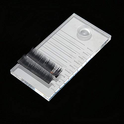 Acrylic Lash Pallet,Eye Lash Extension Supplies, Portable Lashes Holder Different Scale Tray with Strip for Lashes Grafting, DIY Eyelash Extension Mink Lash Clusters (7mm-15mm)