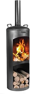 CookKing Terrassenofen Faro aus Stahl 40x40x158 cm Schwarz handgefertigt