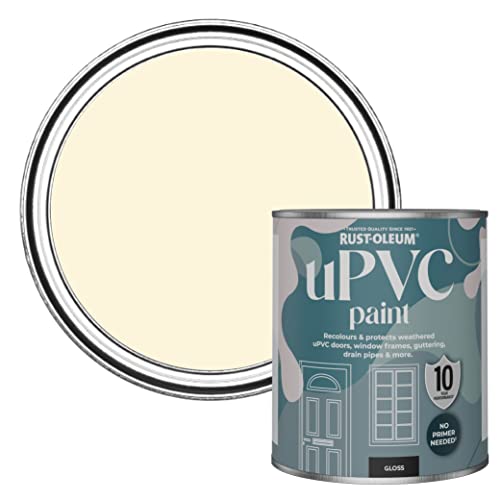 Rust-Oleum Beige uPVC Door and Window Paint In Gloss Finish - Clotted Cream 750ml
