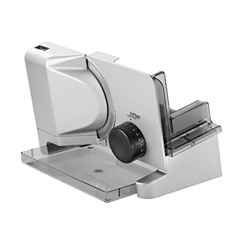 ritter Allesschneider E 16 Duo Plus, elektrischer Allesschneider mit ECO-Motor, made in Germany, Silbermetallic Cover